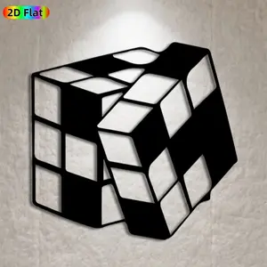 1pc Rubik's Cube Metal Wall Art,Rubik's Cube Statue Mural, Ideal Gift for Christmas, New Year, Puzzle Decor Enthusiasts, Powder-Coated Metal Wall Decor Wall Sculptures, Perfect for Living Room Wall & Garden Fence, Modern Home Decor