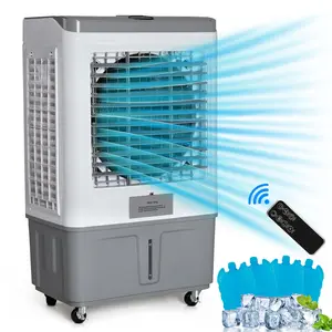 [ Father's Day Gift ]3 in 1 Portable Evaporative Cooler With dust filter,Indoor,Outdoor,2941CFM Personal Air Cooler,with remote control,15.85 Gal Large Water Tank & Scroll Casters, 4 Ice Packs,water inlet pipe,White