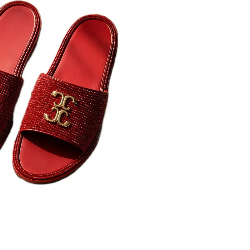 Ruby Radiance Rhinestone Slides