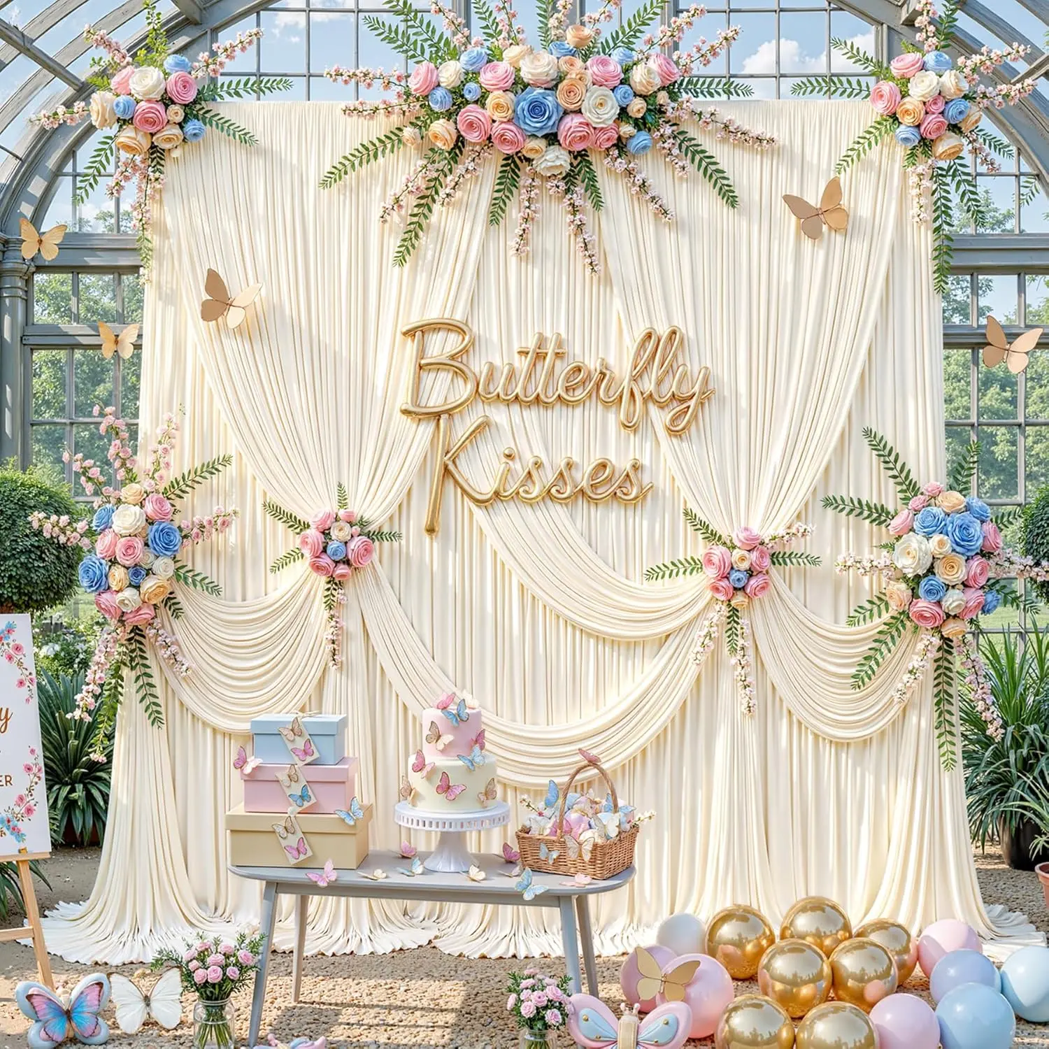 4x10FT Solid White Photo Backdrop Curtains - Wrinkle-Free, Smooth Texture, Anti-Snagging Synthetic Polyester Drapes, Easy Hang & DIY, Ideal for Wedding, Birthday Decor, Photography