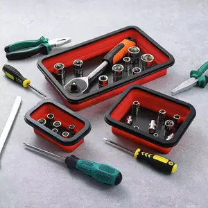 New Silicone Magnetic Adjustable Wrench Hardware Organizer Tray — Foldable, Large-Capacity Magnetic Combination Storage Tray tool toolbox mat
