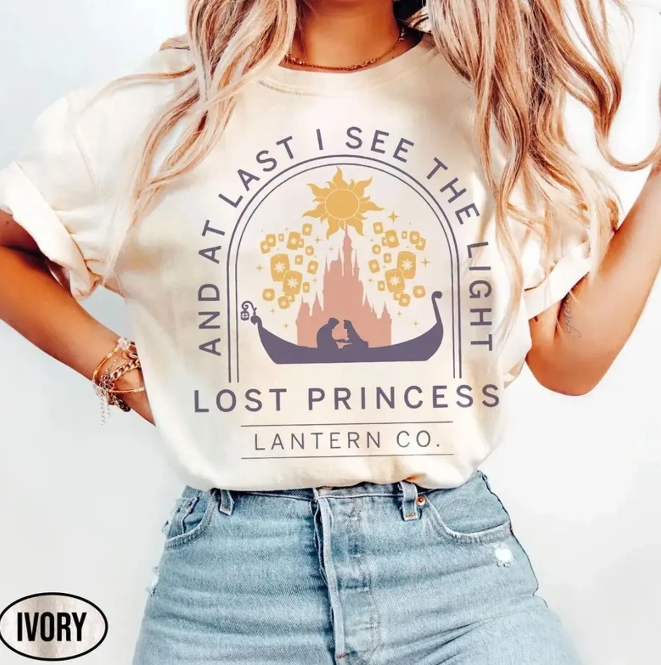 Retro Tangled Rapunzel T-shirt, Lost Princess Lantern Shirt, Family Trip Tee AH7MU
