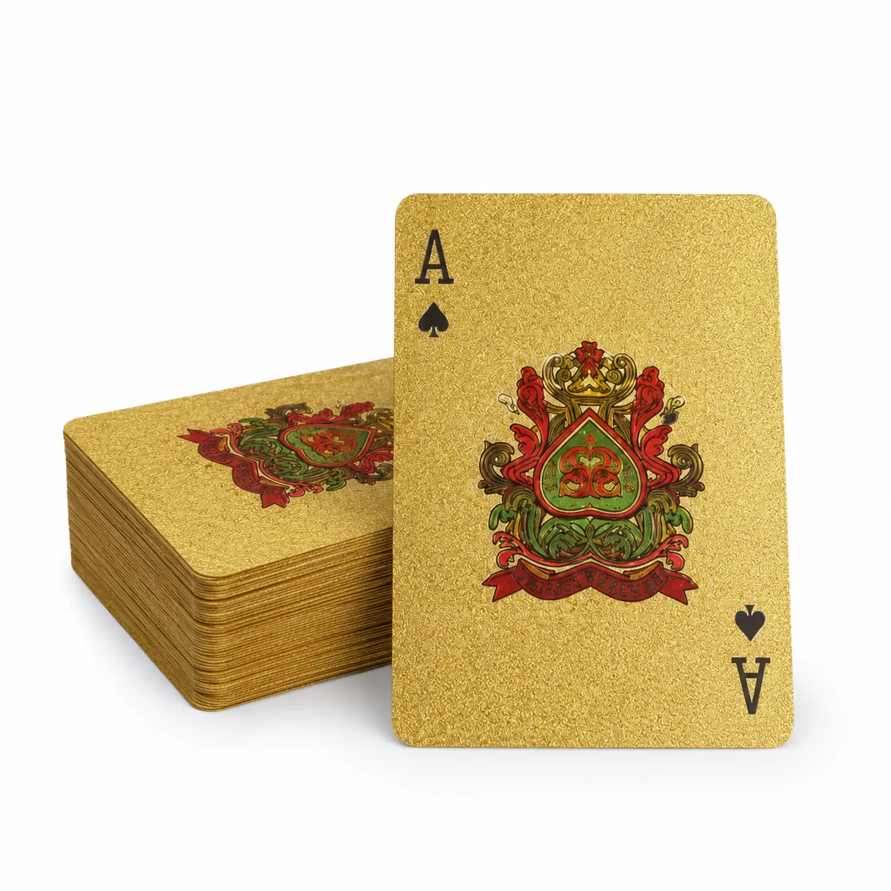 Luxurious Gold Waterproof Diamond Finish Poker Deck, Durable Flexible Versatile Cards for Poker Nights, Travel & Christmas Gifts (Leisure & Outdoor Recreation Equipment)