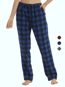 Women's Flannel Plaid Sleep Pants Soft Comfortable Indoor Home Long Pants Casual Outdoor Drawstring Waist All Seasons Cotton
