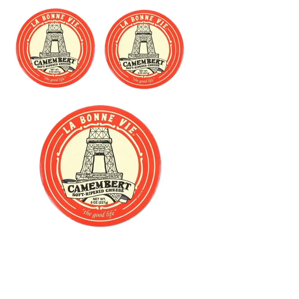 La Bonne Vie Camembert Cheese (Pack of 3, 8 oz) - Gooey Texture, Buttery & Earthy Soft-Ripened Milk Cheese for All Ages, Refrigerated
