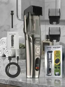 Beard Trimmer for Men Vacuum Mustache Trimmer for Less Mess -IPX6 Waterproof- Rechargeable Electric Beard Cutting Kit with Adjustable Length Comb- Built-in Vacuum for Sideburns, Stubble,Gifts for men,Valentine's Day gift