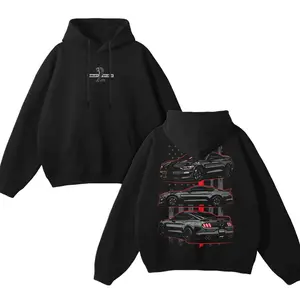 Shelby GT350 Graphic Car Hoodie, Ford Mustang Pullover Hoodie, Cotton Long Sleeve Gift For Men and Women, Outdoors Streetwear
