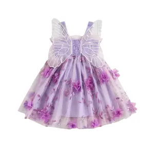 REDWOON Baby Girls Layered Tulle Wings Dress Mesh Flower Butterfly Skirt Princess Sleeveless Birthday Tutu Party Dresses