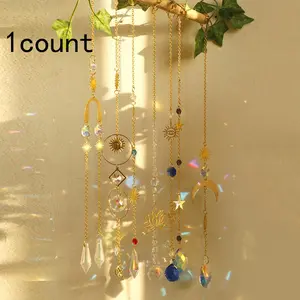 Boho Style Sun Catcher, 1 Count Colorful Starry Sky Pattern Hanging Sun Catcher, Hanging Decor for Window & Wall & Garden, Home Decor, Room Decor, Hangable