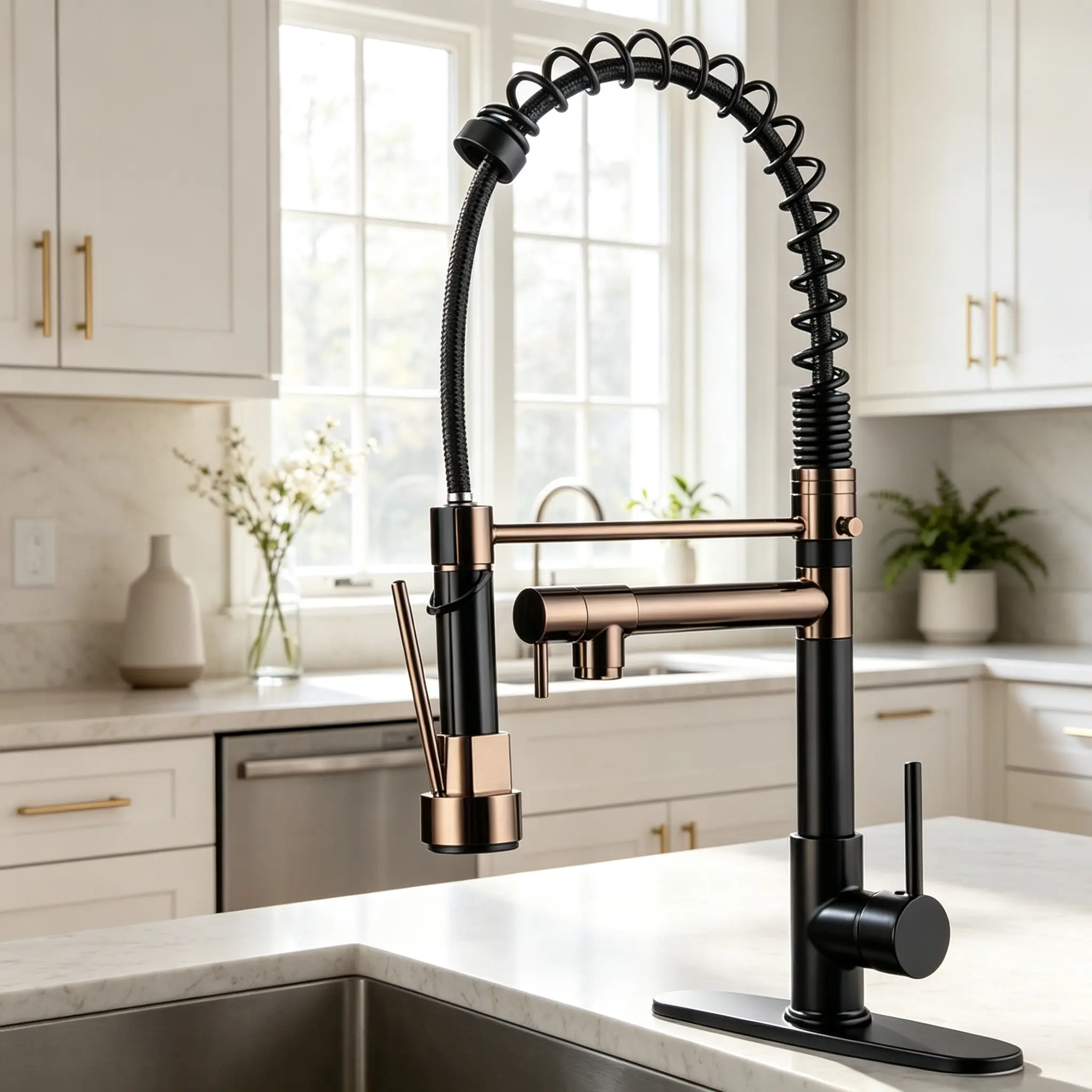 Kitchen Faucet,Kitchen Faucet with Pull Down Sprayer Commercial Single Handle Single Hole