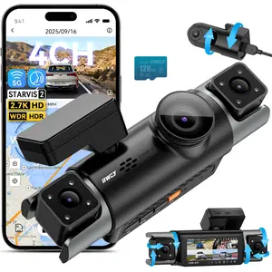IIWEY C4-pro 4 Channel Dash Cam 360° View, STARVIS 2 Front 2.7K Rear 2K Inside 1080P x2, 8IR LEDs Night Vision 3.0, PlateTag AI for Plate Clarity, 5GHz WiFi GPS, Voice Control, 24/7 Parking Mode, For Free 128GB Card