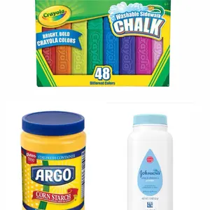 48ct Crayola Chalk / Argo CS / Travel Size Baby Powder Bundle