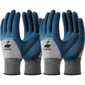 Garden Gloves for Women Men - 6 Pairs Breathable Hard-wearing Latex Coated Gardening Gloves for Women, Indoor/Outdoor Protective Working Gloves with Grip, Blue & Grey safety work nitrile