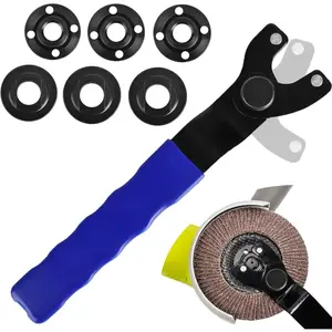 1-Pack Adjustable Angle Grinder Wrench with 3 Pairs Grinder Flange Nut Universal Adjustable Angle Grinder Wrench Angle Grinder Nut and Pin Spanner Compatible with Dewalt Grinder or other Grinders