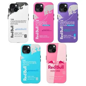 Red Bull Flavor Energy Drink Can Design Phone Case Collection Perfect Drink Gift Cover Idea For Fans Shockproof & Suitable for iPhone 17/16/15/14/13/12/11 Pro Max/Plusand Samsung Galaxy S23-25, shock-absorbing, anti-drop protective case