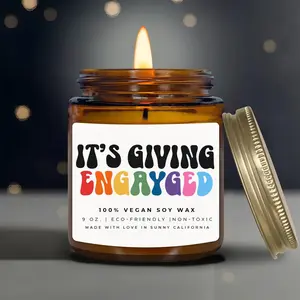 It's Giving Engayged Candle, Pride Month Candle, Coming Out Gift, Engagement Gift, Queer Candles, Funny LGBTQ Gift, (C-3PRI)