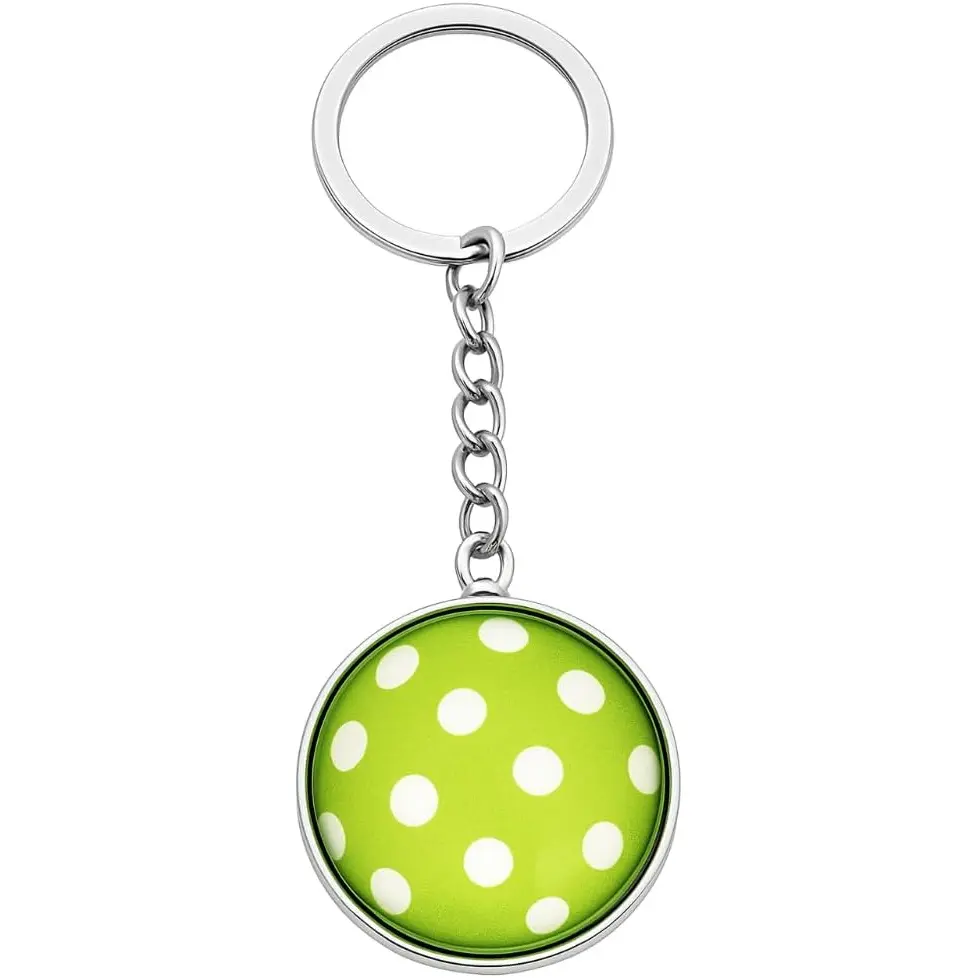 Pickleball Keychain – Fun Green Pickleball Ball Charm Key Ring for Players and Fans – Pickleball Gift or Bag Accessory for Women, Men, and Kids