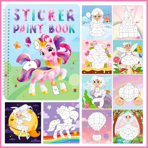 Fun Paint with Sticker Books for Kids, Entertaining Sticker Activity, Vibrant Themes, Ages 4-8, Learn Shapes and Numbers, Home or Traveling