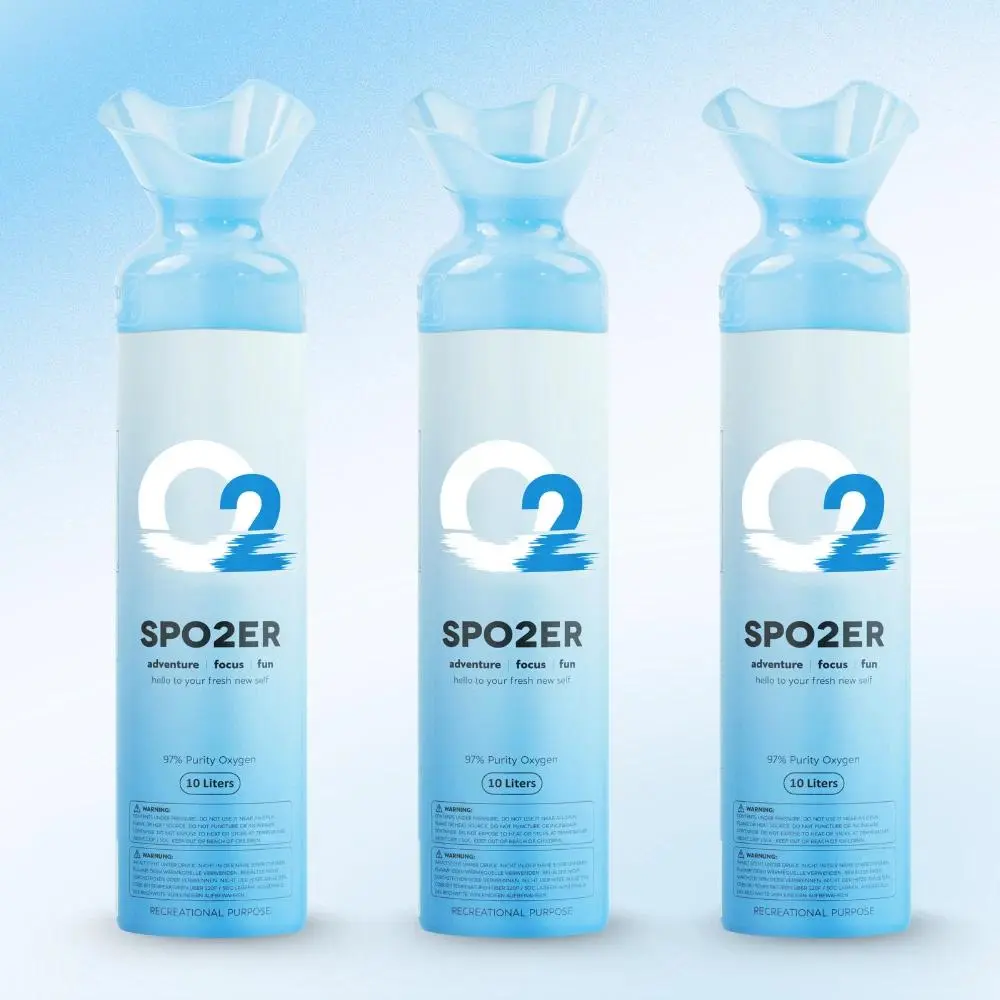 Spozer Aluminum 10L Portable Oxygen Tank Set (3 Multiple Packs), 95% Pure Oxygen Cylinder, Altitude Aid for High Altitude Use & Recovery Time Reduction