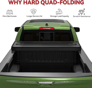 5.5ft Bed Quad Fold Hard Truck Tonneau Cover for Ford F-150 F150 2015-2025 Heavy-Duty Aluminum Alloy Bed Cover