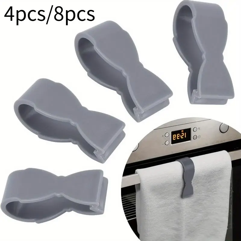 Adjustable Towel Clips For Kitchen & Bathroom - Wall-Mounted, Stylish Design For Oven Handle, Dishwasher, Stove - Keeps Towels Securely In Place Kitchen Towels Towel Holder For Bathroom