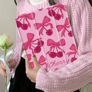 Cherry Compatible With Ipad Tablet A16 2025 Air 11 13 M2 M3 Pro 11 13 M4 2024 Air 4 5 10th 10.9 Pro 11 9th 8th 7th 10.2 Pro 12.9 4th 5th 6th Tablet Accessories Protective Transparent Back Cover Shell Casing Protection Y Fold Case