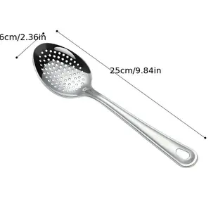 1pc Stainless Steel Hotel Restaurant Buffet Spoon Serving Spoon Portion Spoon Soup Spoon Slotted Spoon Serving Spoon