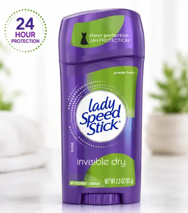Lady Speed Stick Women's Invisible Dry Antiperspirant Deodorant Stick, Classic Powder Fresh Scent, Daily Underarm Care, 2.3 oz, 6 Pack, Fragrance, Body Care, Non Aerosol Deodorant, Solid Stick Deodorant