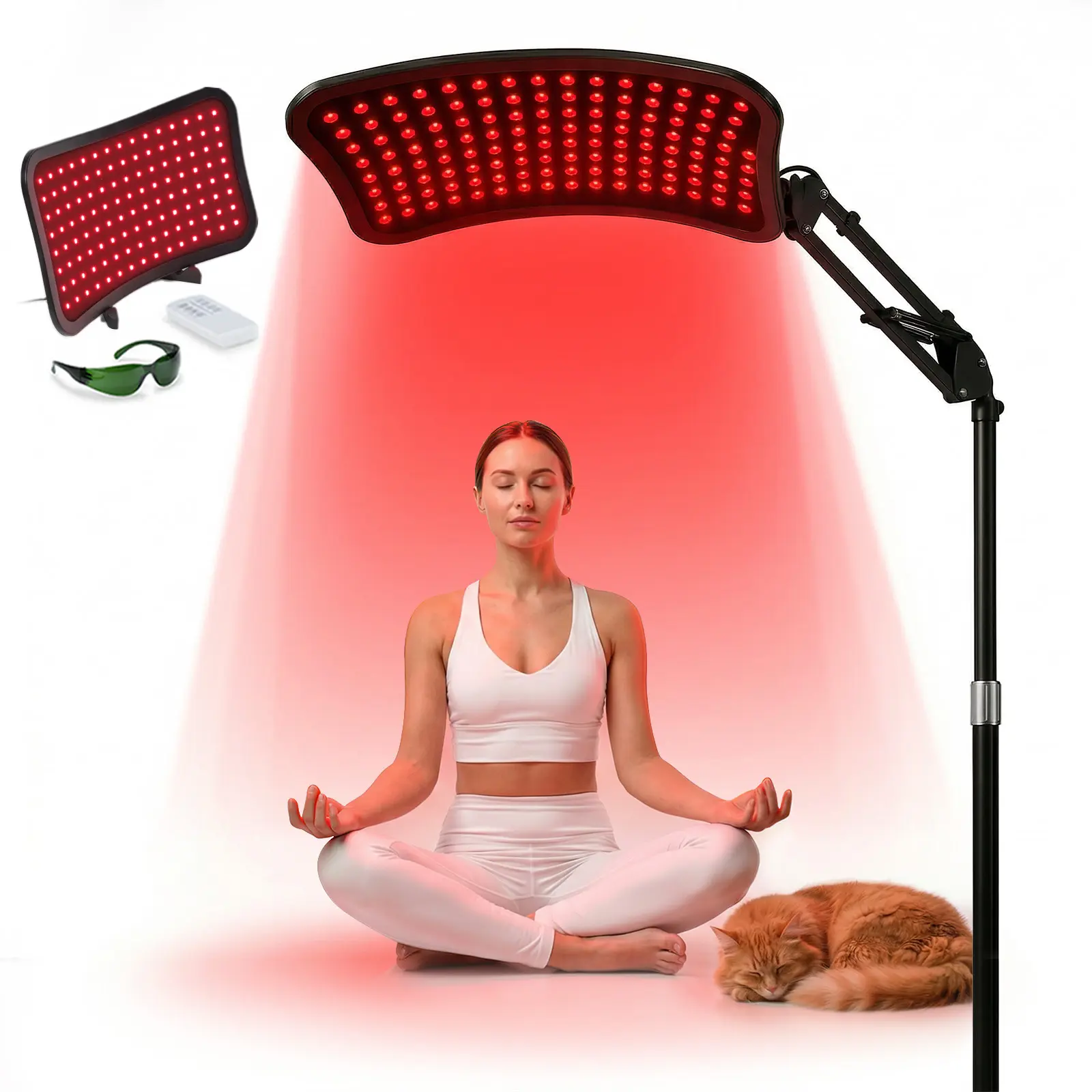 Renergy Red Light Therapy Panel for At-Home Neck Pain Relief Treatment, Infrared Lamp with Detachable Stand for Face & Body, Self Care Products,dorm essentials, Red Light Panel Massage Devices, Infrared Light tiktokshopbacktoschool