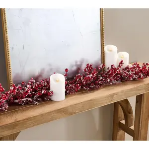 4' Snow Berry, Holly and Cedar Garland by Valerie