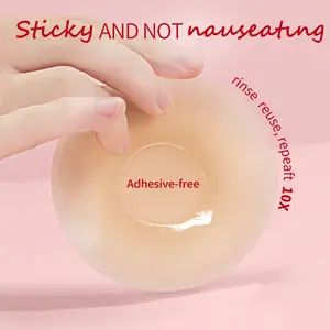 Sticky Circles Silicone Bra Inserts | Medical-Grade Adhesive-Free | Non-Toxic & Reusable for 10 Wears | Seamless Coverage & Support Invisible Push-Up