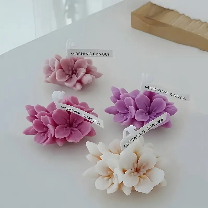 3D Cherry Blossom Silicone Mold, Jewelry Making and Handicrafts - High quality reusable rose petal design silicone mold suitable for candles, soap, plaster, glue - perfect gift for Valentine's Day, Mother's Day, birthdays, Candle Making Supplies
