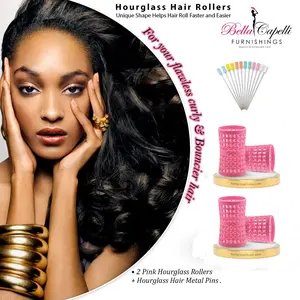 2 Pack of Large Pink + Hourglass Hair Pins