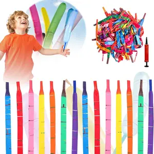 100 Pack Rocket Balloons with Whistle, Flying Party Balloons in Various Colors, Birthday Activities, Outdoor Children's Party Toys water gender reveal