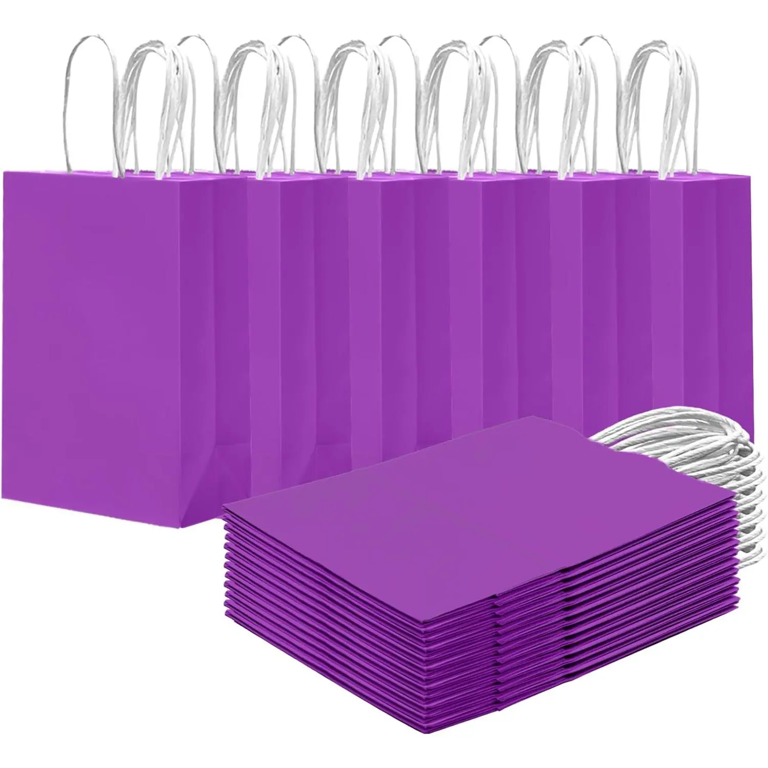 24 count Small  Bag with Handles Bulk 8.3"x6"x3"  Bags Violet Bags Multiple Uses (Small Size)
