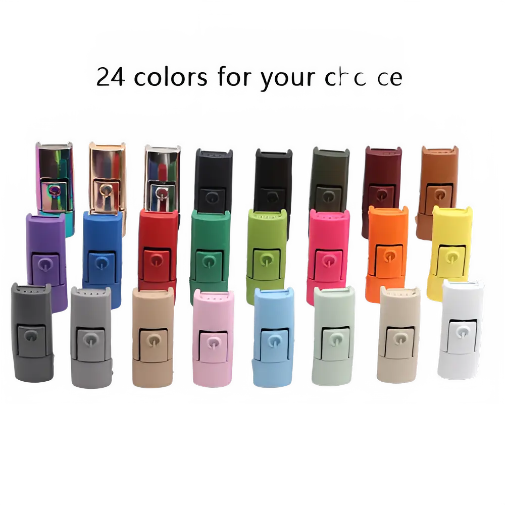 New Colorful Shoelaces Press buckle Metal Shoelace Clip Press Lock Kids Adult Shoes Accessories AF1 Sneaker Kits Metal Laces Tip