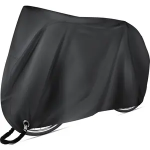 Cover  Outdoor Storage for 1 or 2 Bikes  Cover Heavy Duty Rain Sun UV Dust Wind Proof with Storage Bag  Tarp for EBike Mountain Road City , Black