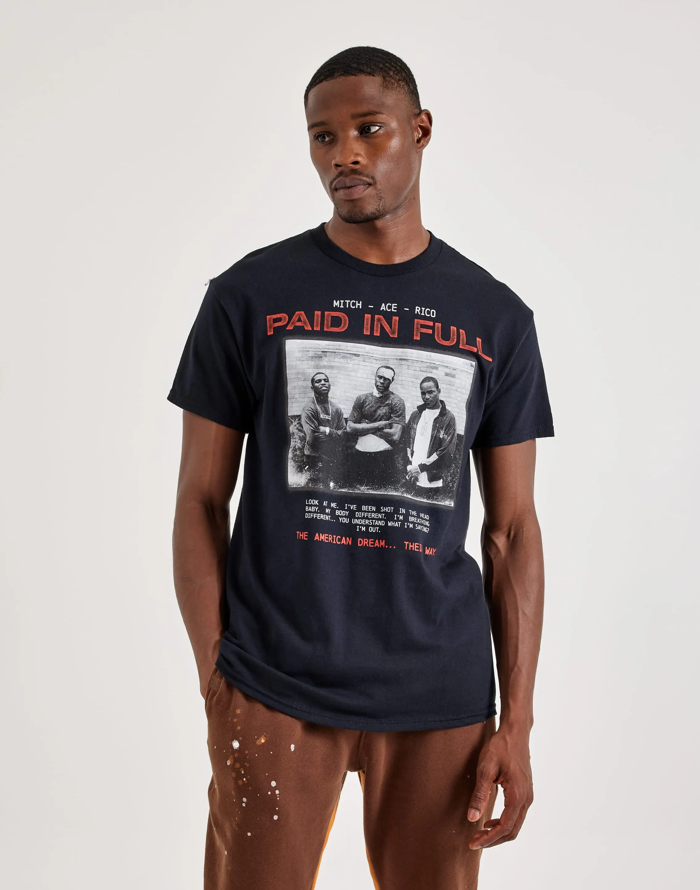 Mens Goodie Two Sleeves Paid In Full Rico Tee
