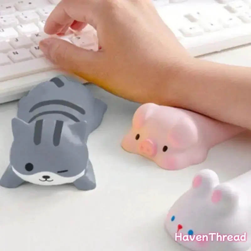 Ergonomic Slow-Rising Animal-Design Computer Mouse Pad with Cute Creative Wrist Rest, Keyboard Wrist Support, Elbow Arm Cushion - Gaming, Office Desk Accessory, Gift for Girls, Mouse Pad And Keyboard Wrist Rest