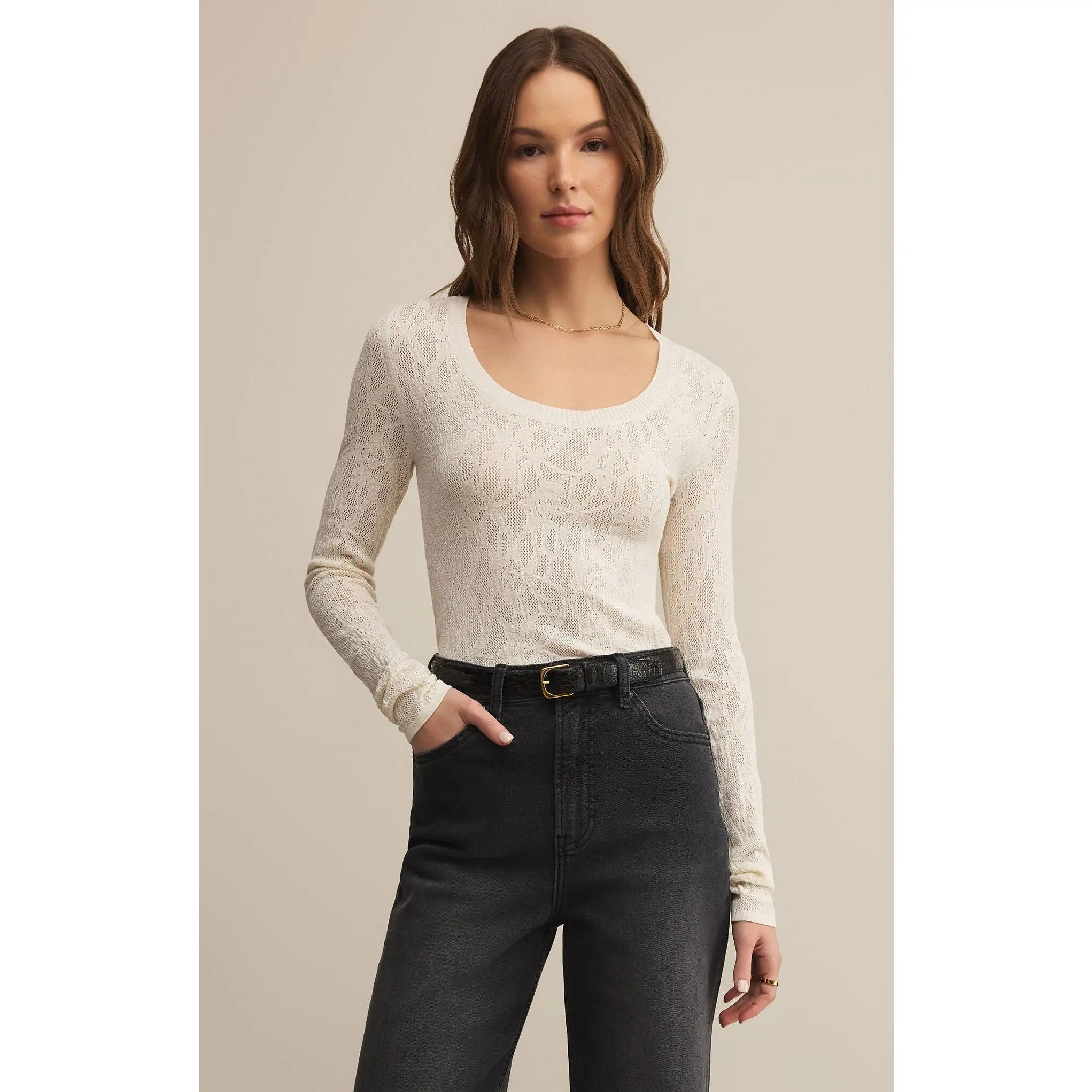 Tibi Scoop Mesh Sweater