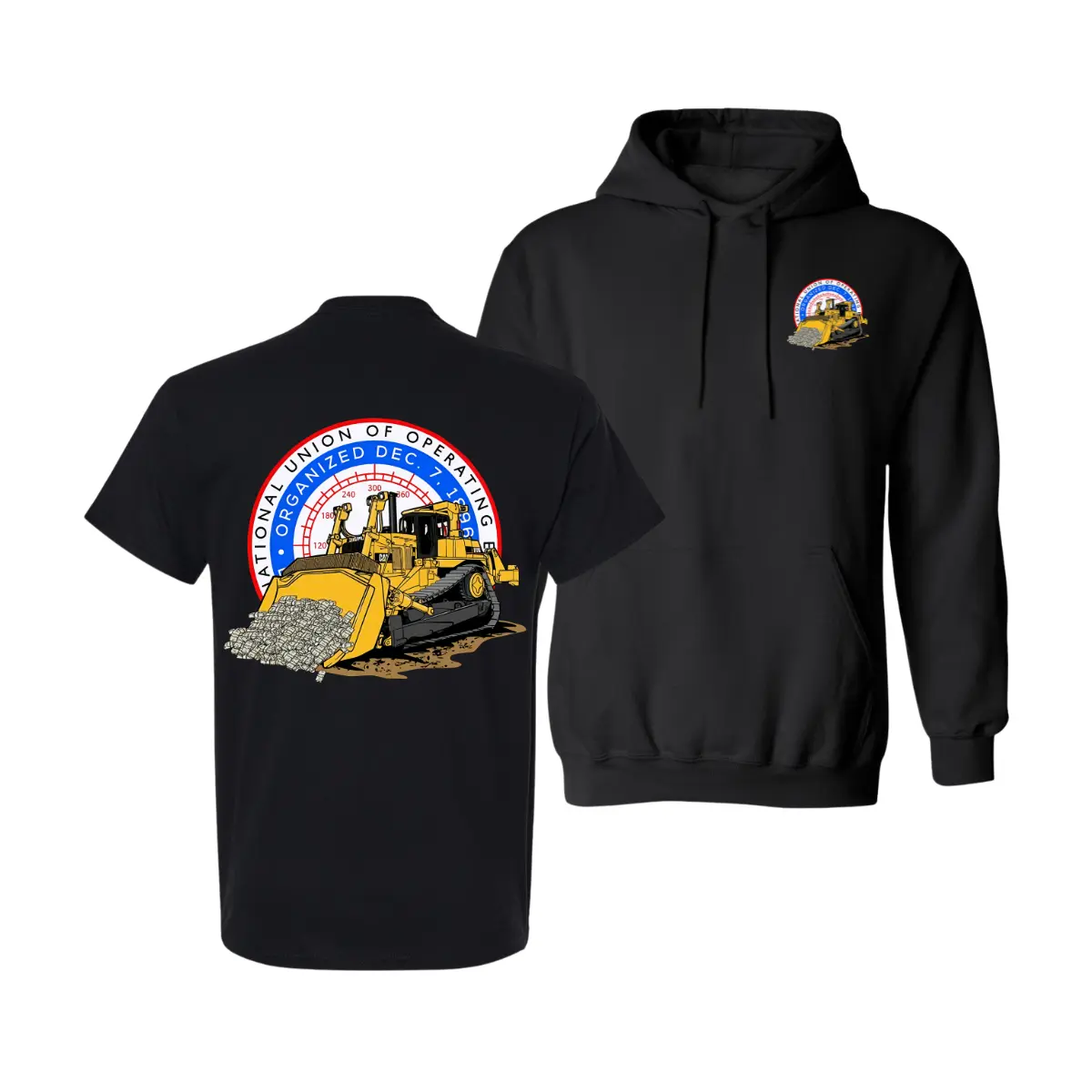 Operating Engineers Union Bulldozer T Shirt, 2 Sides Heavy Equipment Operator Graphic Tee, Soft Cotton Blend Construction Worker Shirt for Men & Women, Union Worker Gift, Operator Pride Apparel