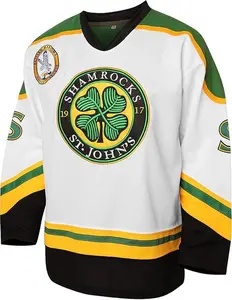 Ross The BOSS Rhea ST John's Shamrocks Stitched Hockey Jersey with EMHL Patch White Green