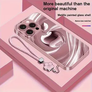 New Trendy Glass Phone Case with Lanyard for iPhone 16/16Plus/16Pro/16ProMax/15/15Plus/15Pro/15ProMax/14/14Plus/14Pro/14ProMax/13/13Pro Business Personality Protective Cover