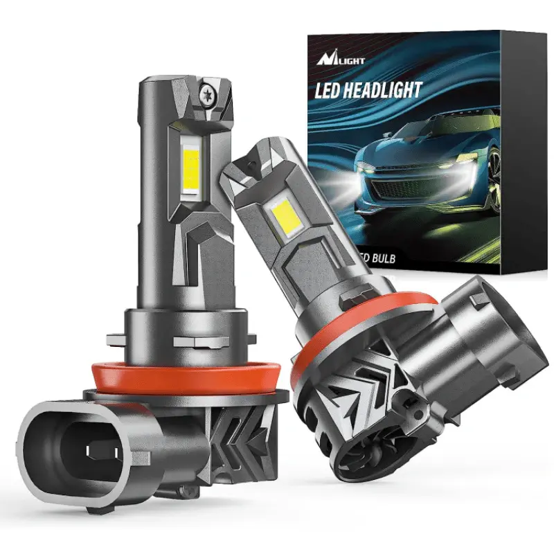 Nilight H11/H9/H8 LED Headlight Bulbs E4S Series 80W 20000LM 6500K IP67 | 2 BULBS, Headlight Waterproof, Led Headlamps Bulbs Super Bright Led