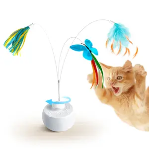 Migipaws Interactive Cat Toys, Butterfly & Feather Kitten Toy,Automatic Spinning Ball for Indoor Bored Cats,Self Play Intelligent Touch Senser, 3 Replacements