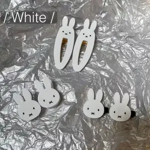 Miffy Cartoon Hair Clip Cute Miffy Hair Clip PP Clip Girl's Bangs Clip Book Note Clip Accessory Gift Toys for Girl