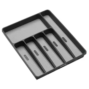 212 MAIN Granite Look Large Slip-Proof 6-Compartment Silverware Tray with Rubber Bases, 1.35 lbs, 15.8 x 12.75 x 1.8 in Kitchen Organizer (Large Appliance Accessory for Kitchen Storage)
