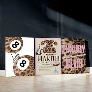3pcs Leopard Print Wall Art, Decorative Artwork, Glam Poster, Party Atmosphere Art Prints, Luxurious Home Decor, Modern Wall Paintings, Cozy Canvas Posters, Decor for Living Room, Bedroom, With Frame