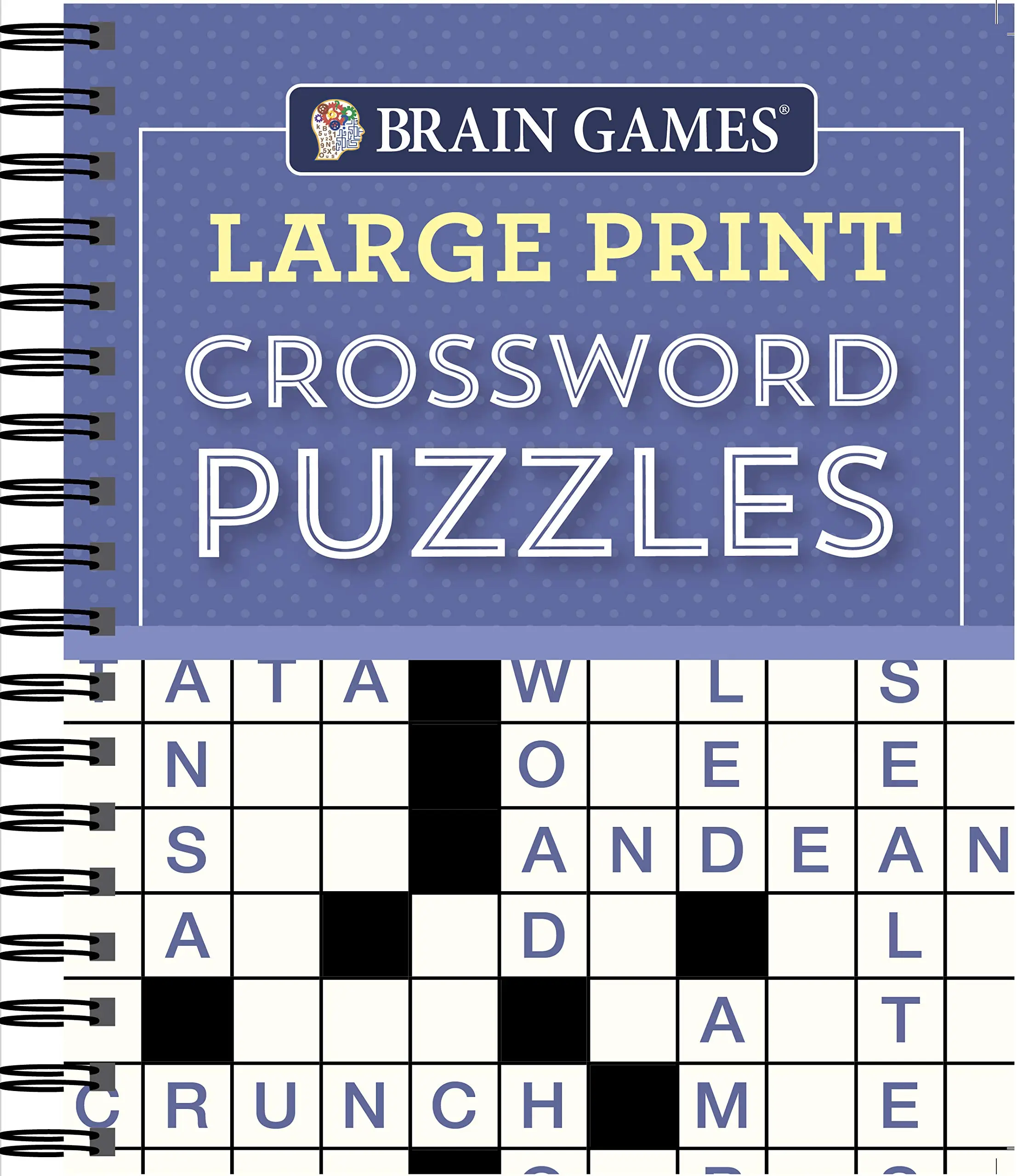 Brain Games - Large Print Crossword Puzzles (Purple) -- Publications International Ltd - Spiral