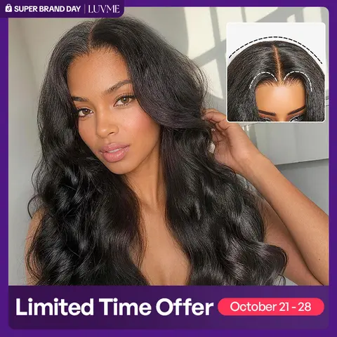 LUVME Light Kinky Body Wave/Kinky Straight Glueless Wig 7x6 Closure All-Day Comfort™ Pre-Plucked Pre-Bleached Pre-Cut HD Lace Salon Natural Blowout #TikTokShopFallDealsForYou #SuperBrandDay